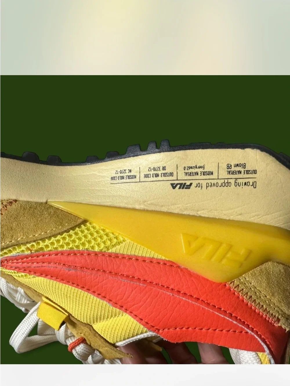 Fila Yellow and Orange Retro Runner Sneakers - Picture 5 of 5